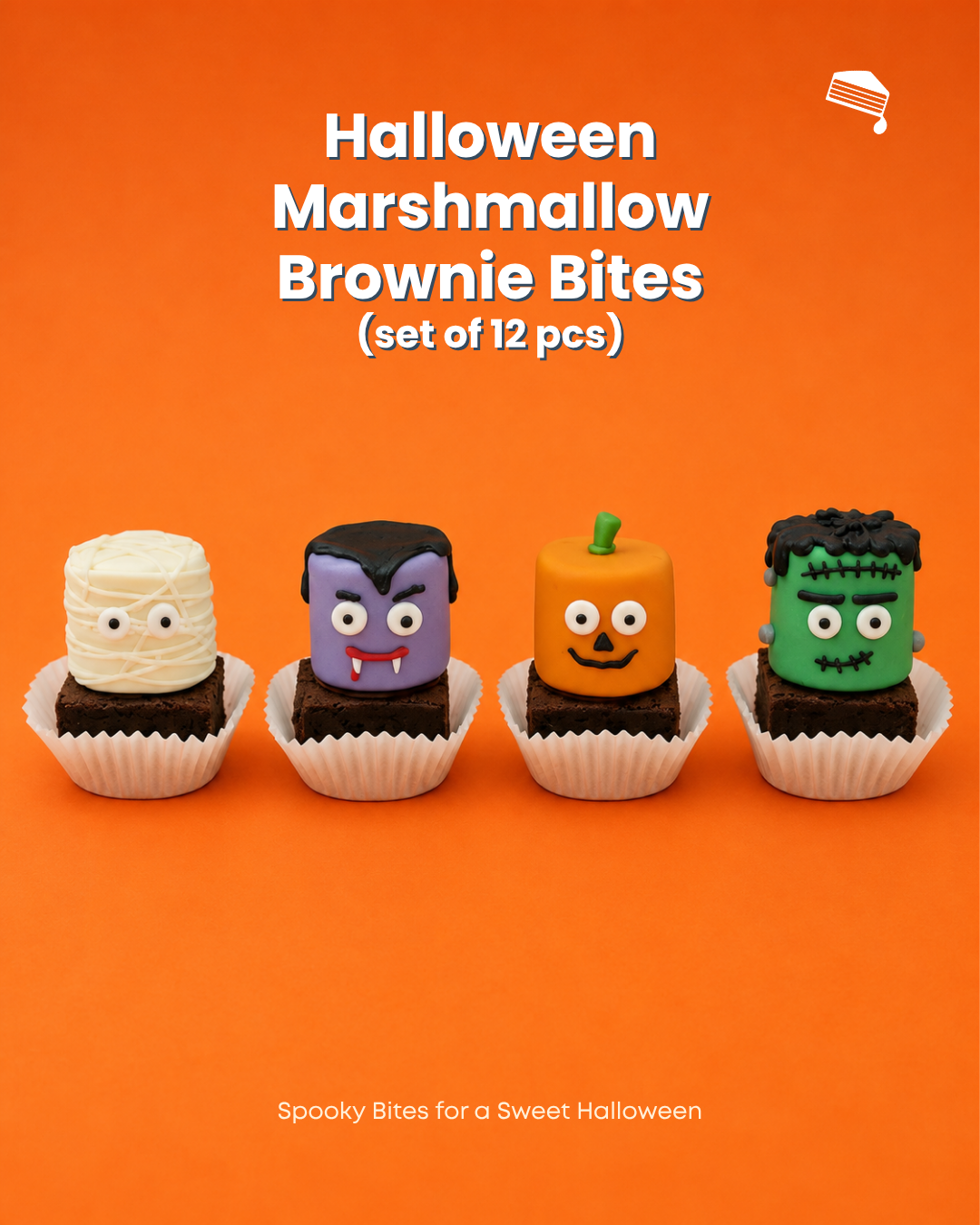 Halloween Marshmallow Brownie Bites Set of 12 pcs