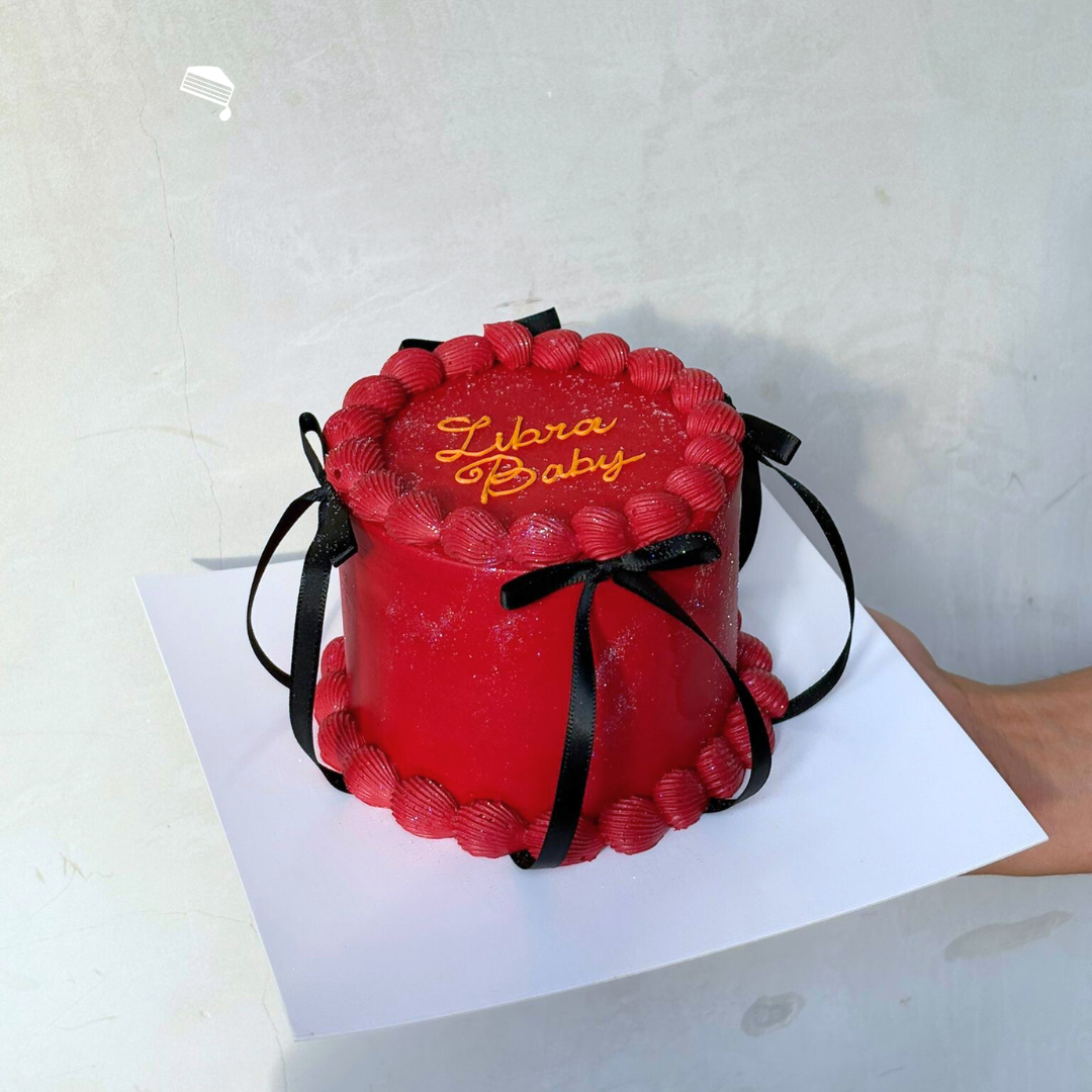 Red Scarlet Ribbon Cake