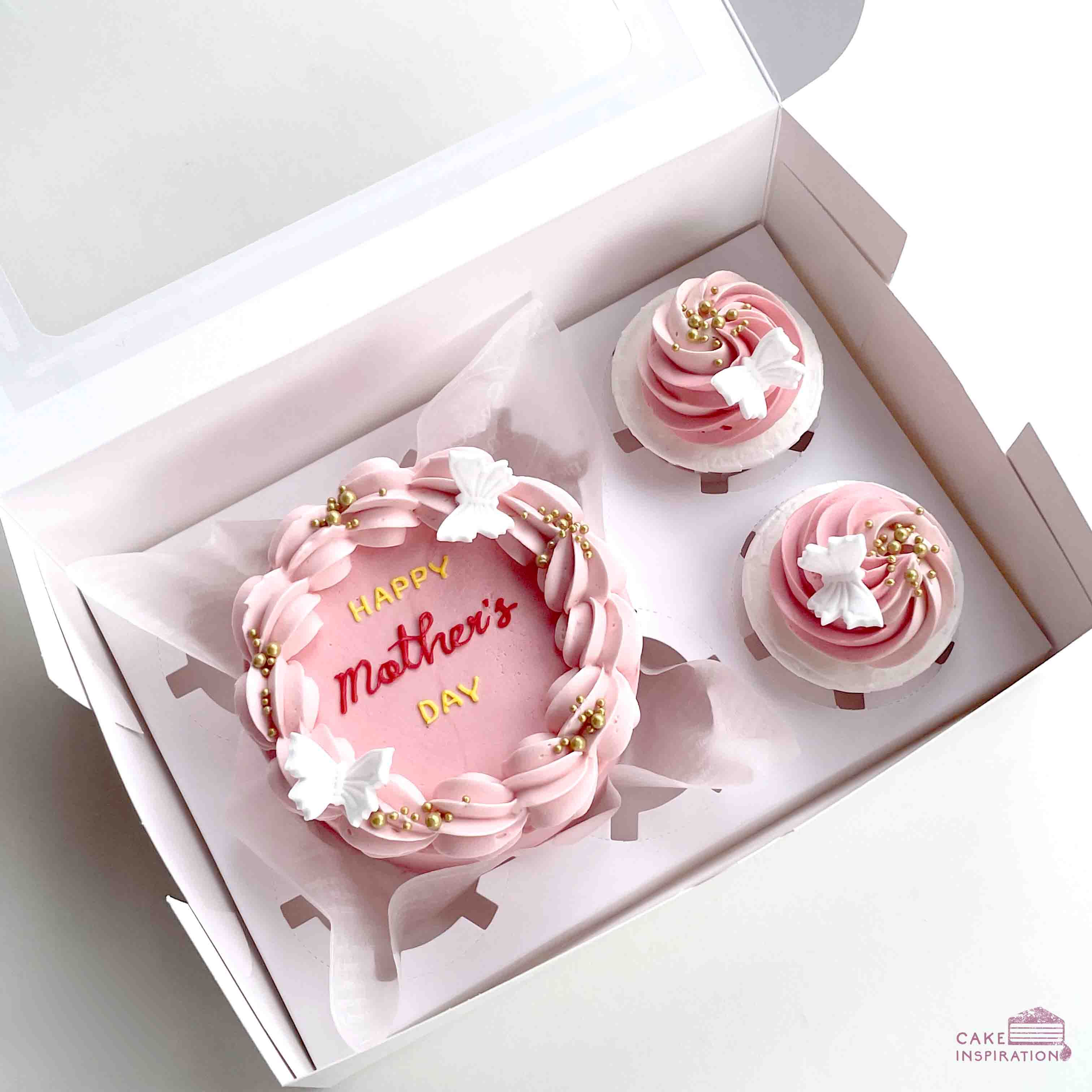 Mother's Day Bento Cake With Cupcakes