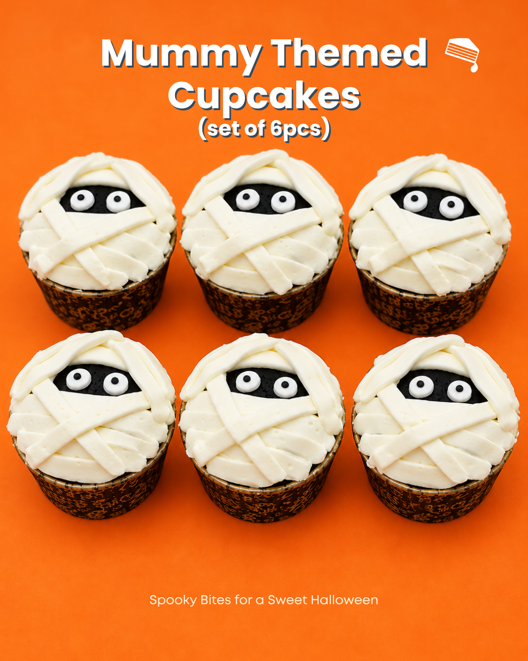 Mummy Themed Cupcakes Set of 6 (D05)