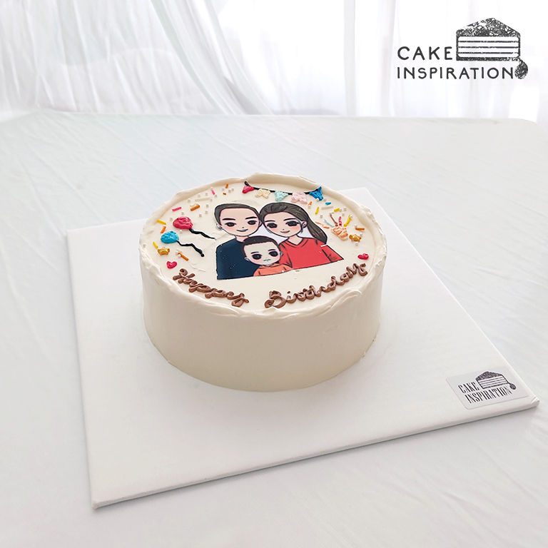 Thumbnail: Party Theme With Edible Couple / Family Print Bento Cake (E01)