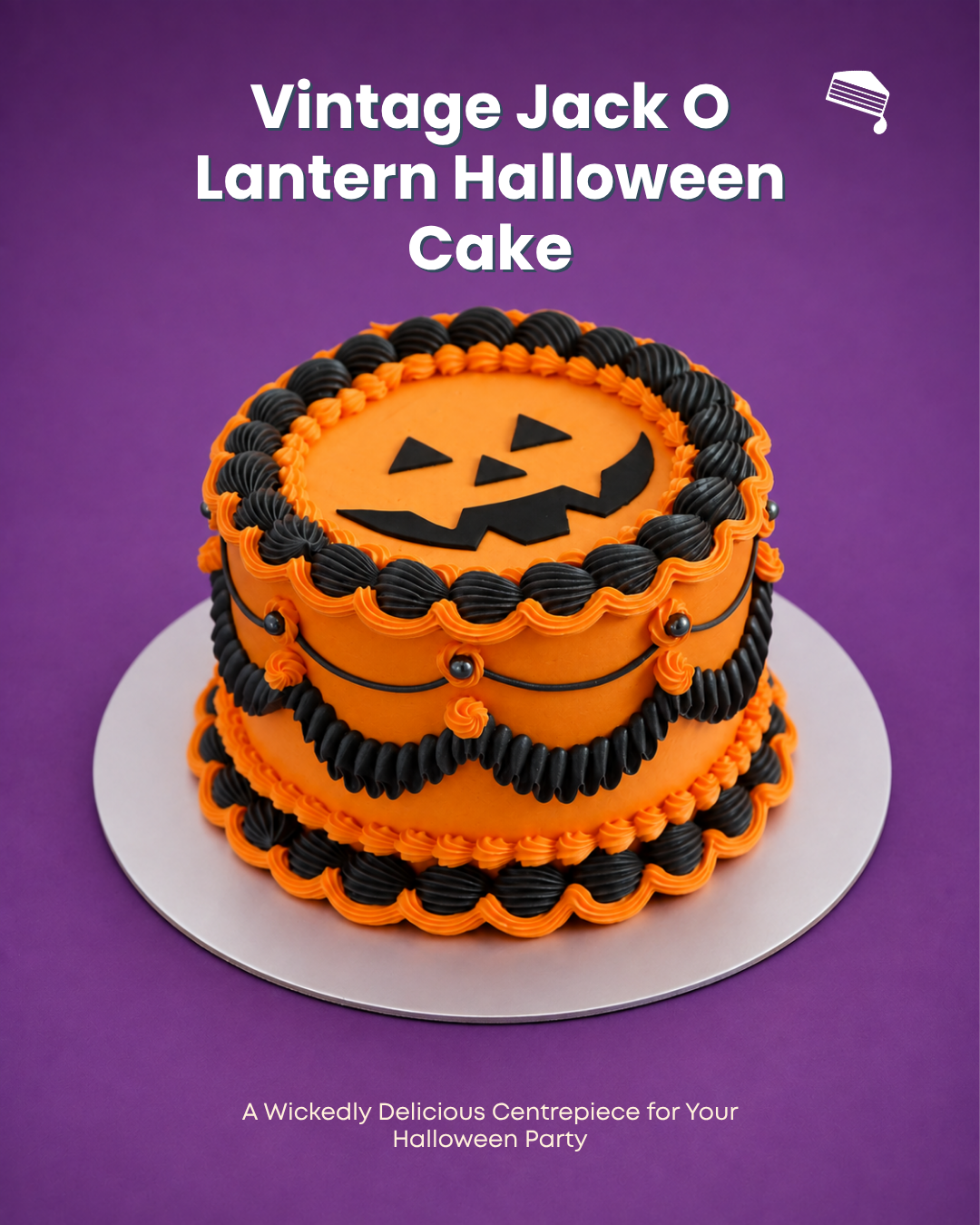 Vintage Jack O Lantern Halloween Cake