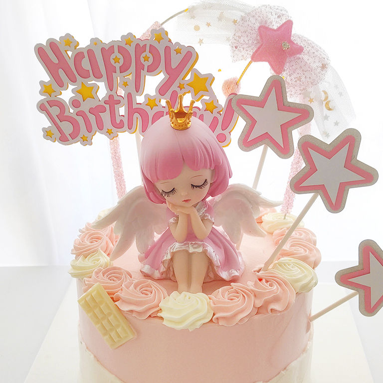 Thumbnail: Pretty Angel Pink Topper Cake ( no.148 )