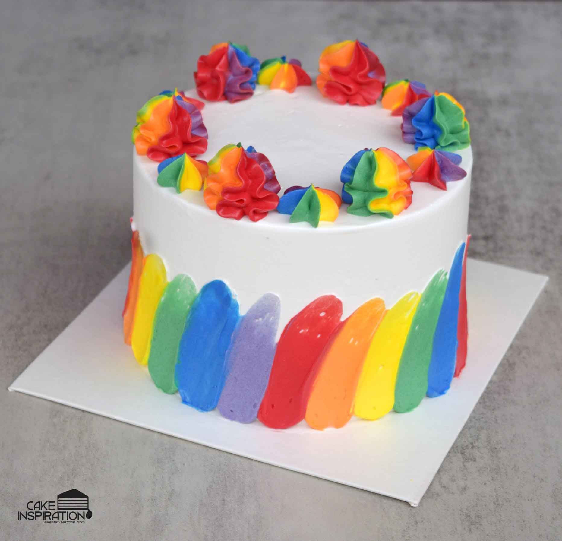 Pride Month Rainbow Stroke Cake