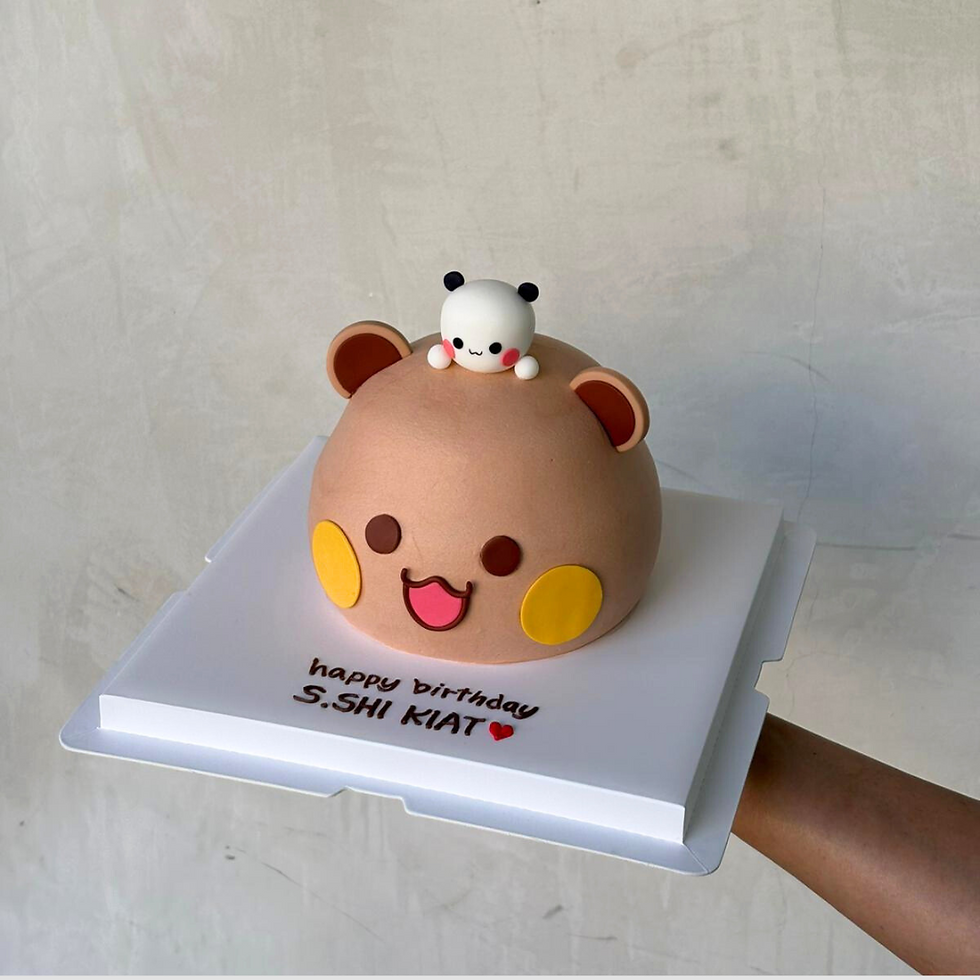 Thumbnail: Cute Bear Dome Cake with Panda Topper 3D Cake