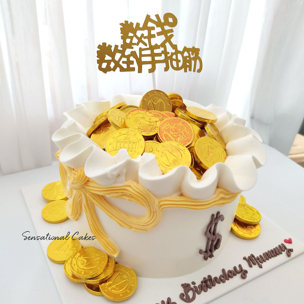Thumbnail: Money Pulling Pot Gold Wealth Longevity 3D Customized Cake (L001)