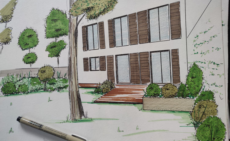 Conception d'un jardin familial à Noisy-le-Roi.