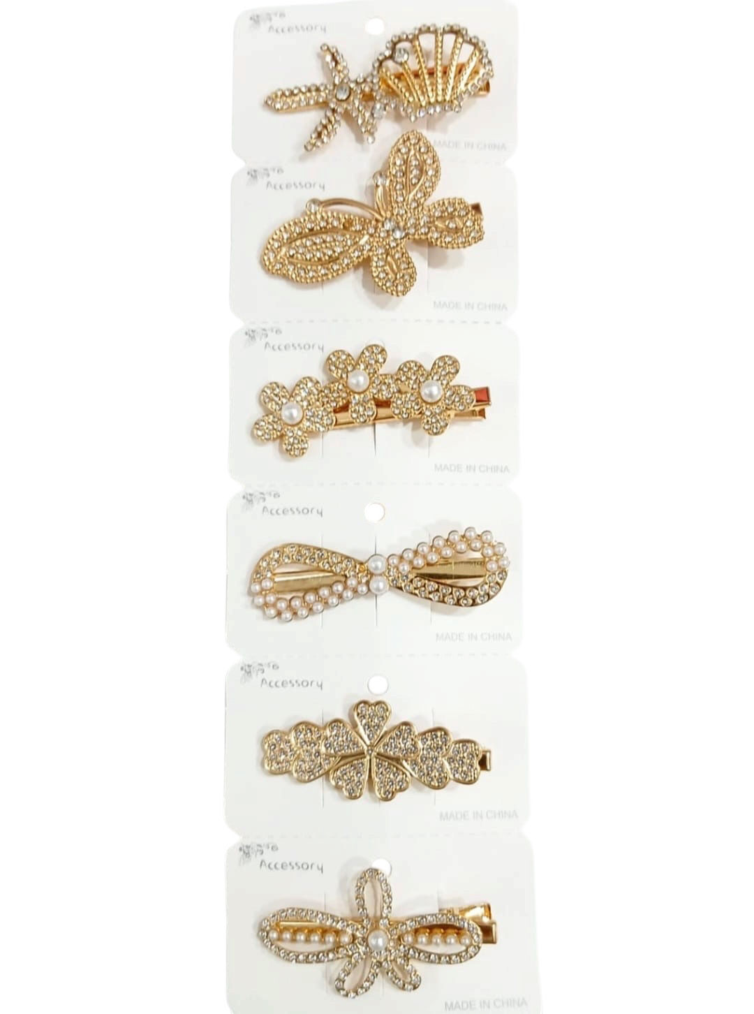 Hebillas pinza stras x 6 unid art 1056