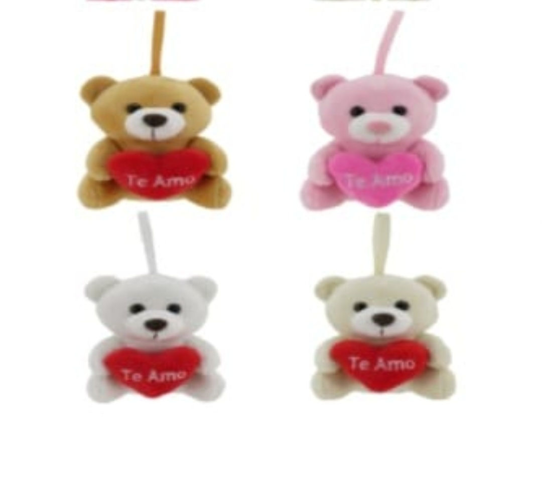 Peluche oso c/corazón 4.5" art 616618