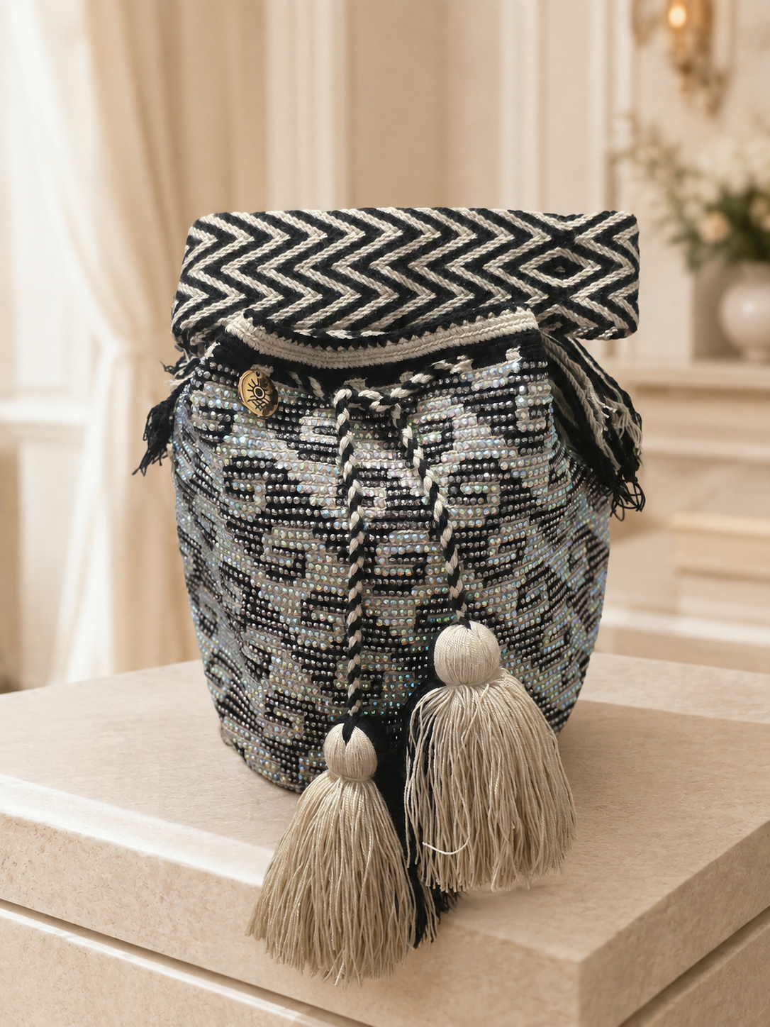 Mochila with Decorative Stone Design Large
