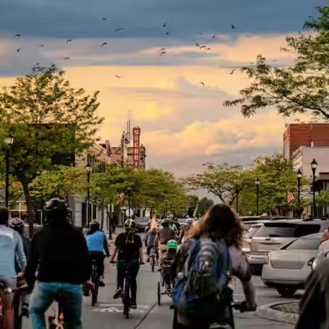 Bicyclists in Sheboygan, Wisconsin