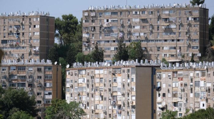 mass-produced housing blocks in Israel
