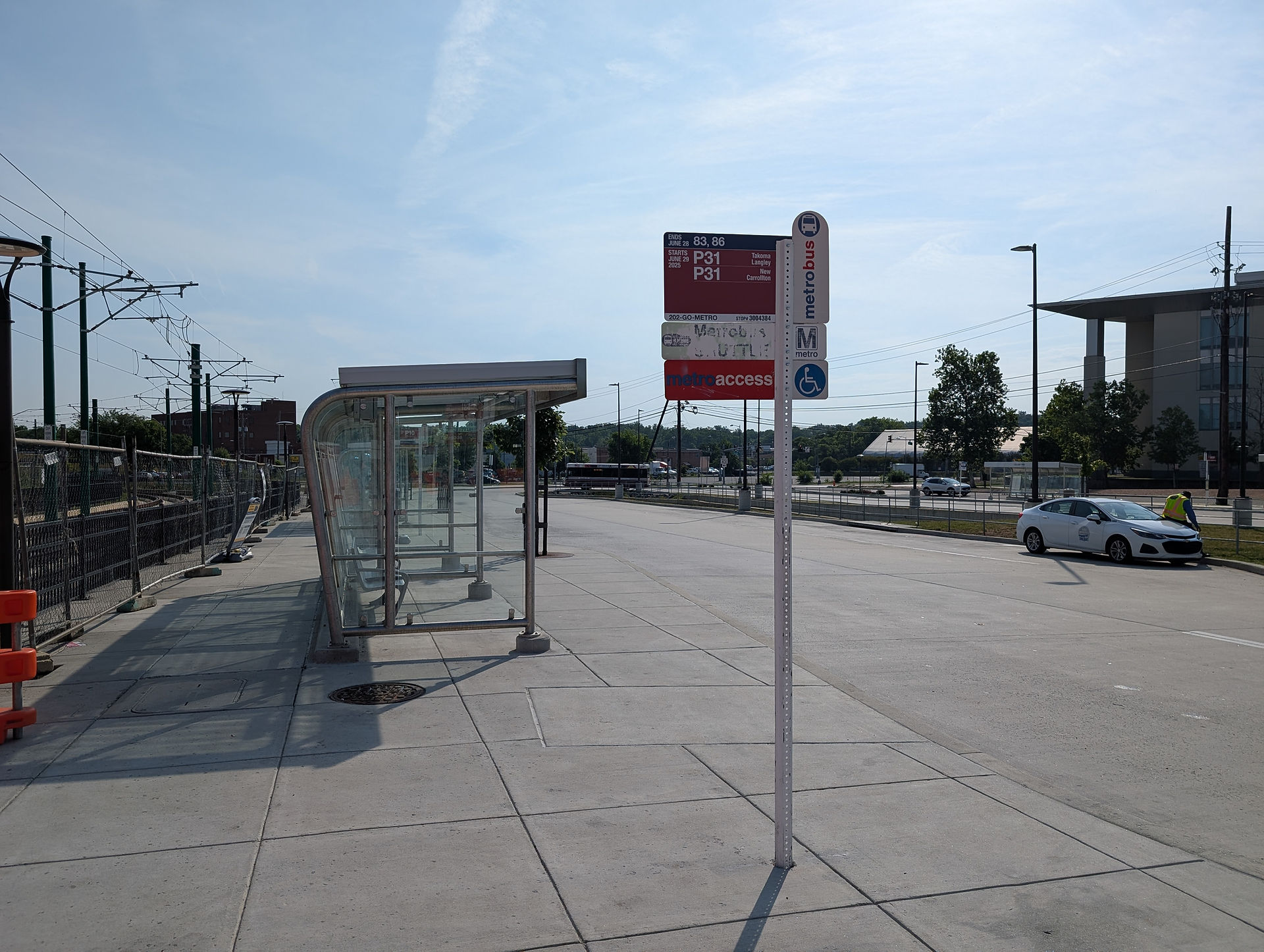 Metro Bus Stop in College Park, Maryland.
