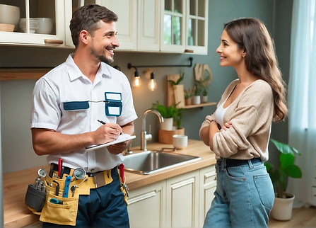 Mississauga Plumber assisting customer