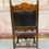 Thumbnail: Vintage solid oak framed leather upholstered elbow chair