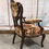 Thumbnail: Victorian mahogany floral upholstered arm chair