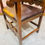 Thumbnail: Vintage solid oak framed leather upholstered elbow chair