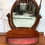 Thumbnail: Large Victorian Mahogany toilet swing mirror with pink lined storage