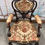 Thumbnail: Victorian mahogany floral upholstered arm chair