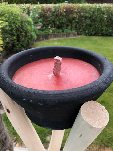 Miniature : Flambeau trépied lié, avec bougie pour extérieur