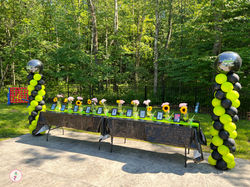 Black and Lime Green Balloon Columns for NY Capitals Youth Hockey Season Kickoff