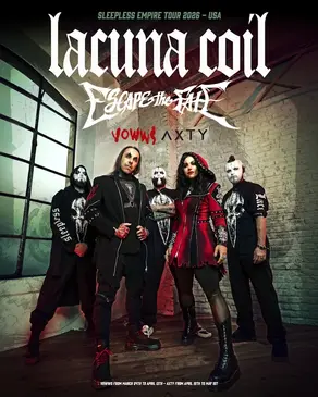 Lacuna Coil Announces Spring 2026 U.S. Tour With Escape The Fate