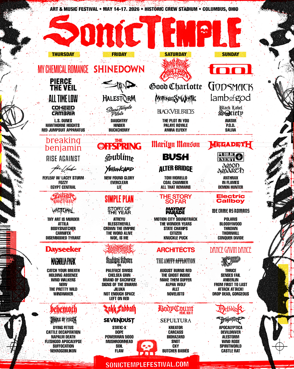 Sonic Temple 2026 Unleashes a Massive Lineup of Rock Icons and Modern Powerhouses