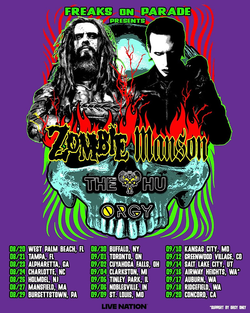 マリリンマンソン LIVE パンフレット Rob Zombie & Marilyn Manson Announce 2026 “Freaks on Parade” Tour