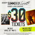Live Nation “Summer of Live” $30 Tickets