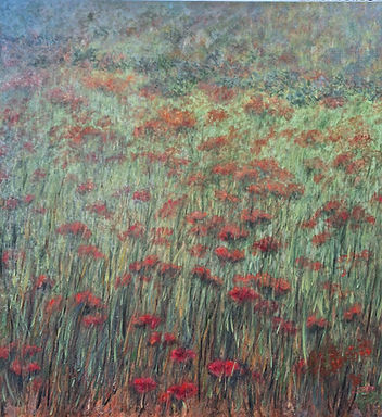 Amapolas,óleo sobre lienzo