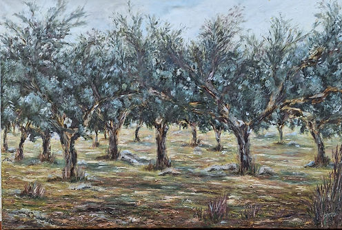Dehesa en otoño, óleo sobre lienzo
