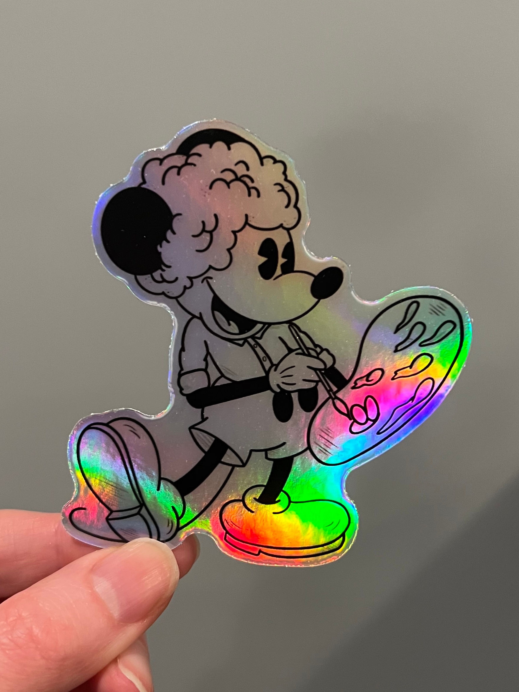Holographic Bob Ross Mickey Sticker!