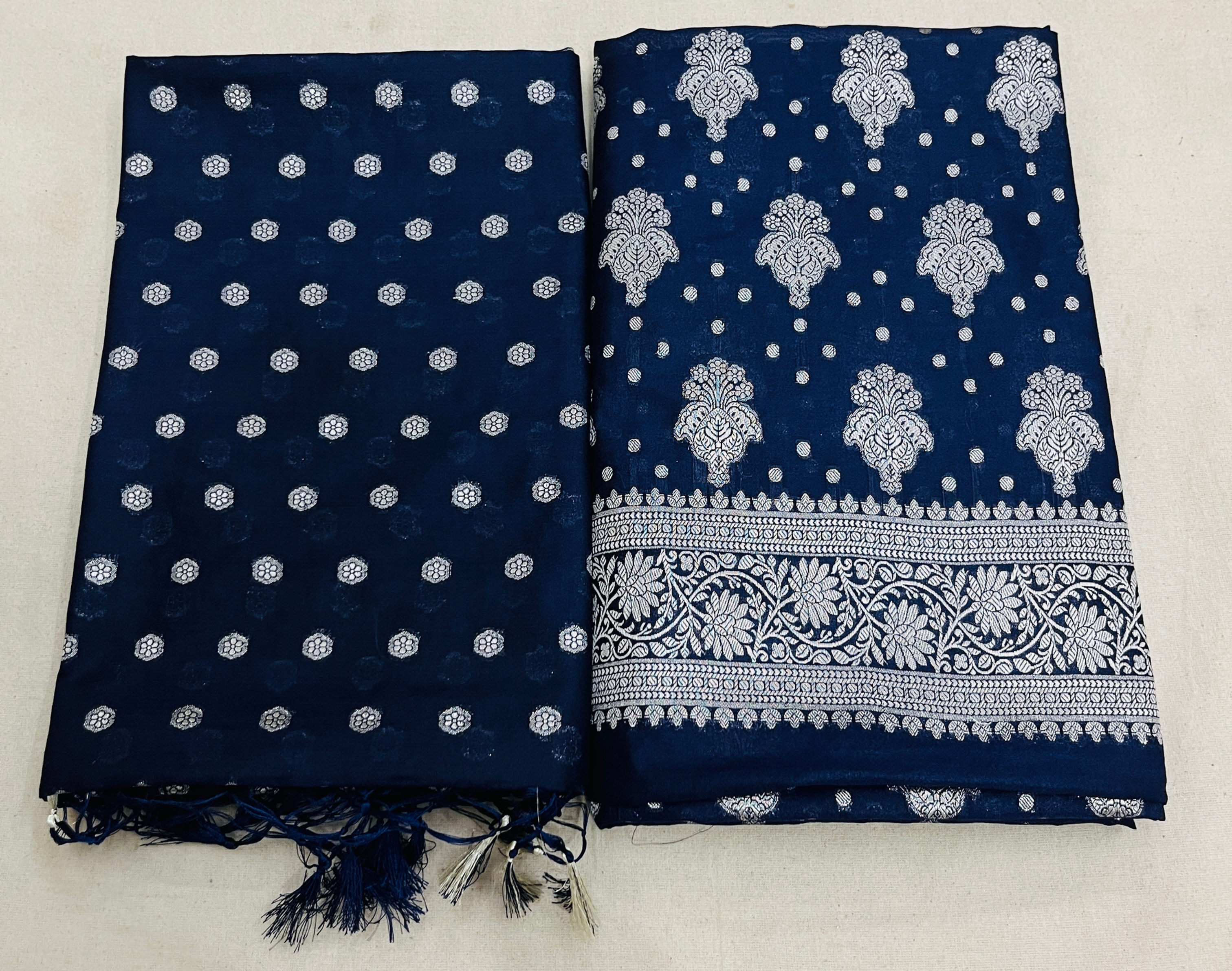 Banarsi semi khaddi chiffon  suits 