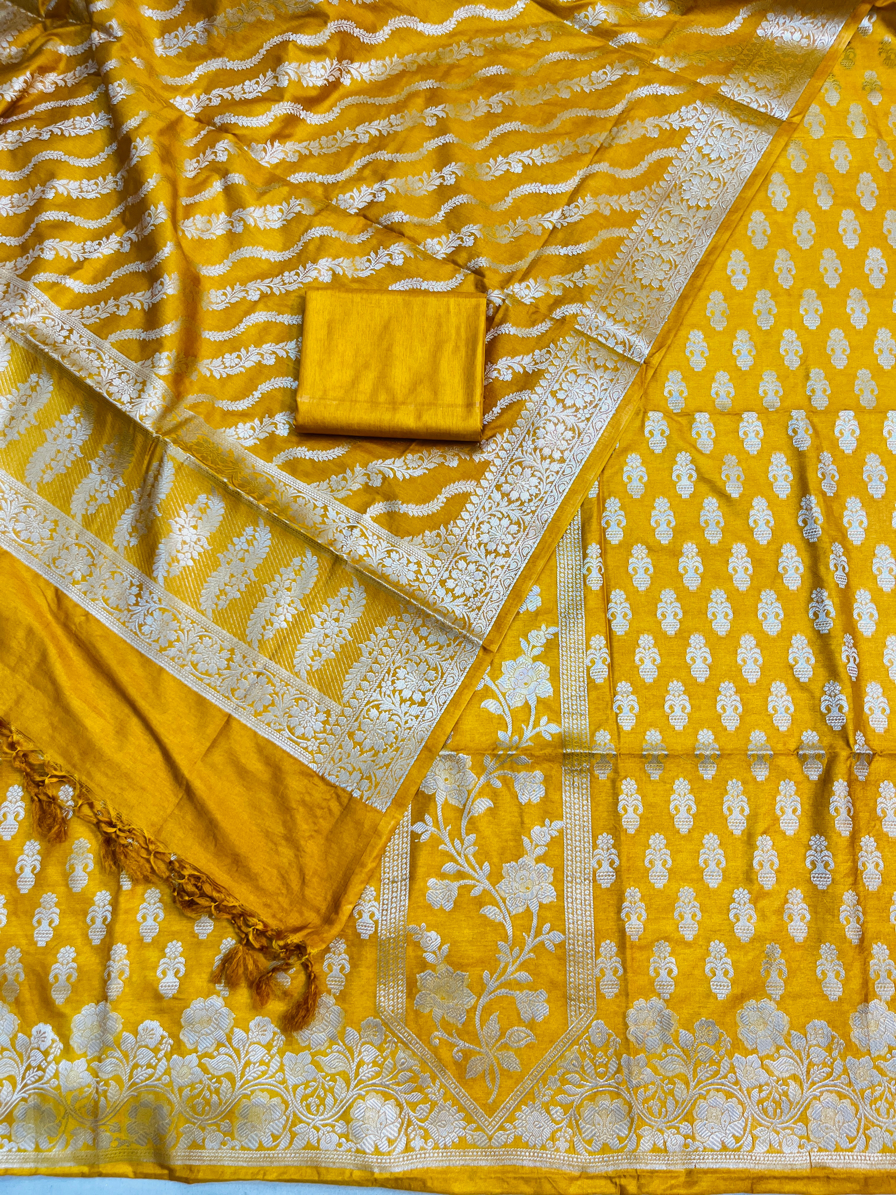 Banarsi semi katan silk suits 