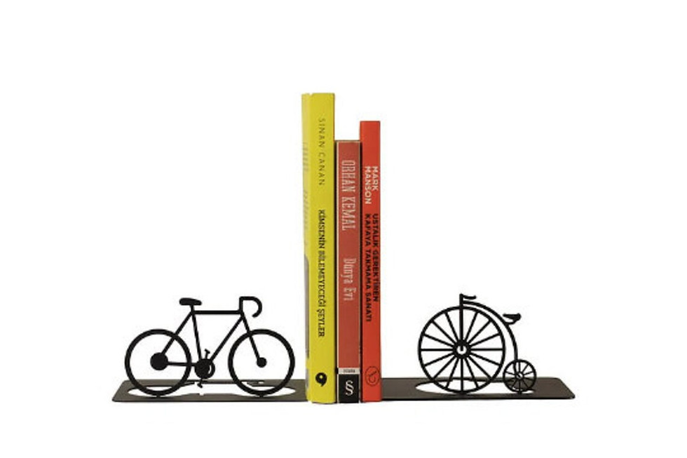 Küçük resim: Vintage Bicycles Bookend Metal Book Holder, Sports Bookends, Christmas Gift, Met