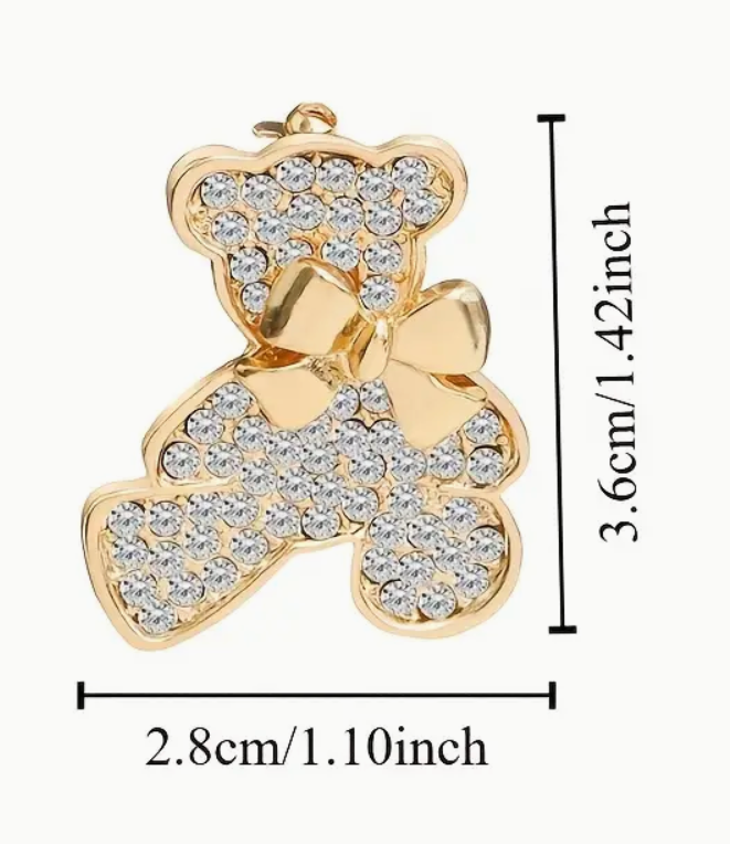 Thumbnail: Rhinestone teddy bear brooch