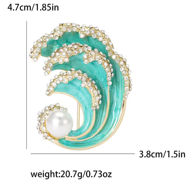 Thumbnail: Wave Brooch-Life is Tough, But So Are You-Rhinestone