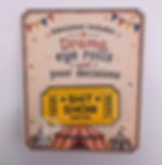 Shit Show Admit One enamel pin on "Admission includes: Drama, eye rolls and poor decisions" Pin & Paper display card
