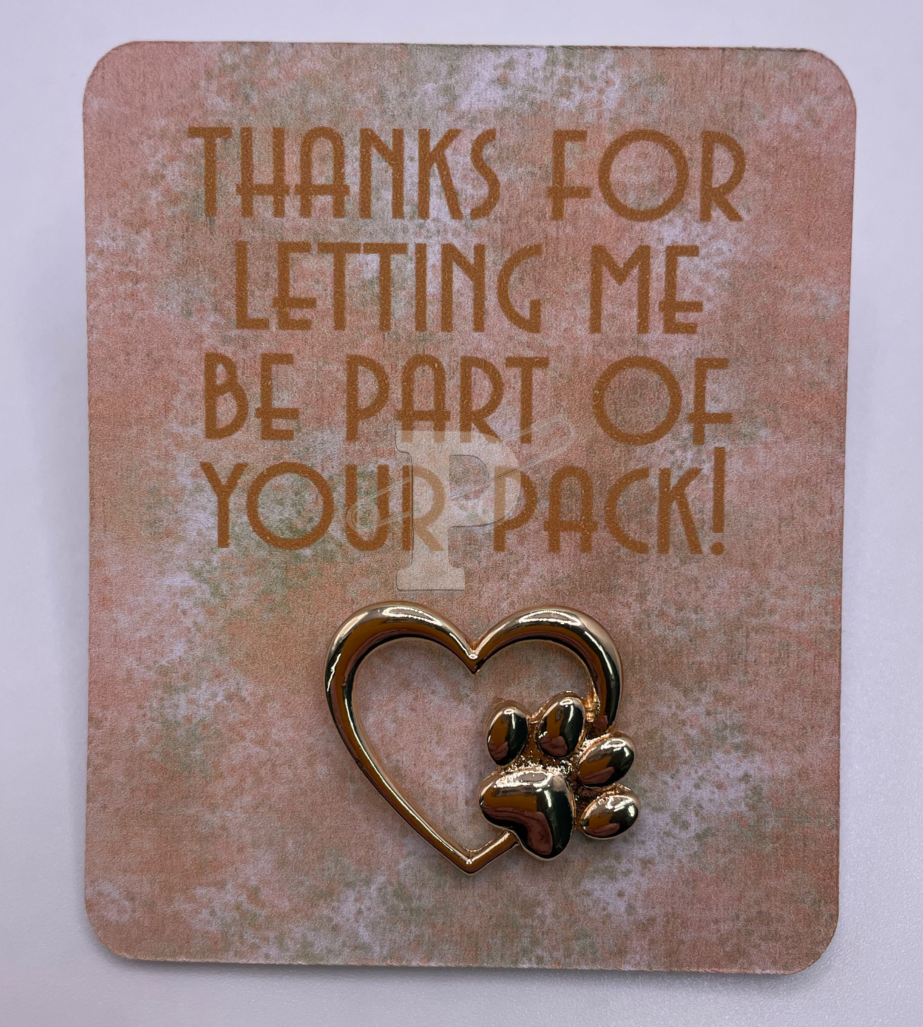 Heart and Paw Pin-Your Pack-Gold