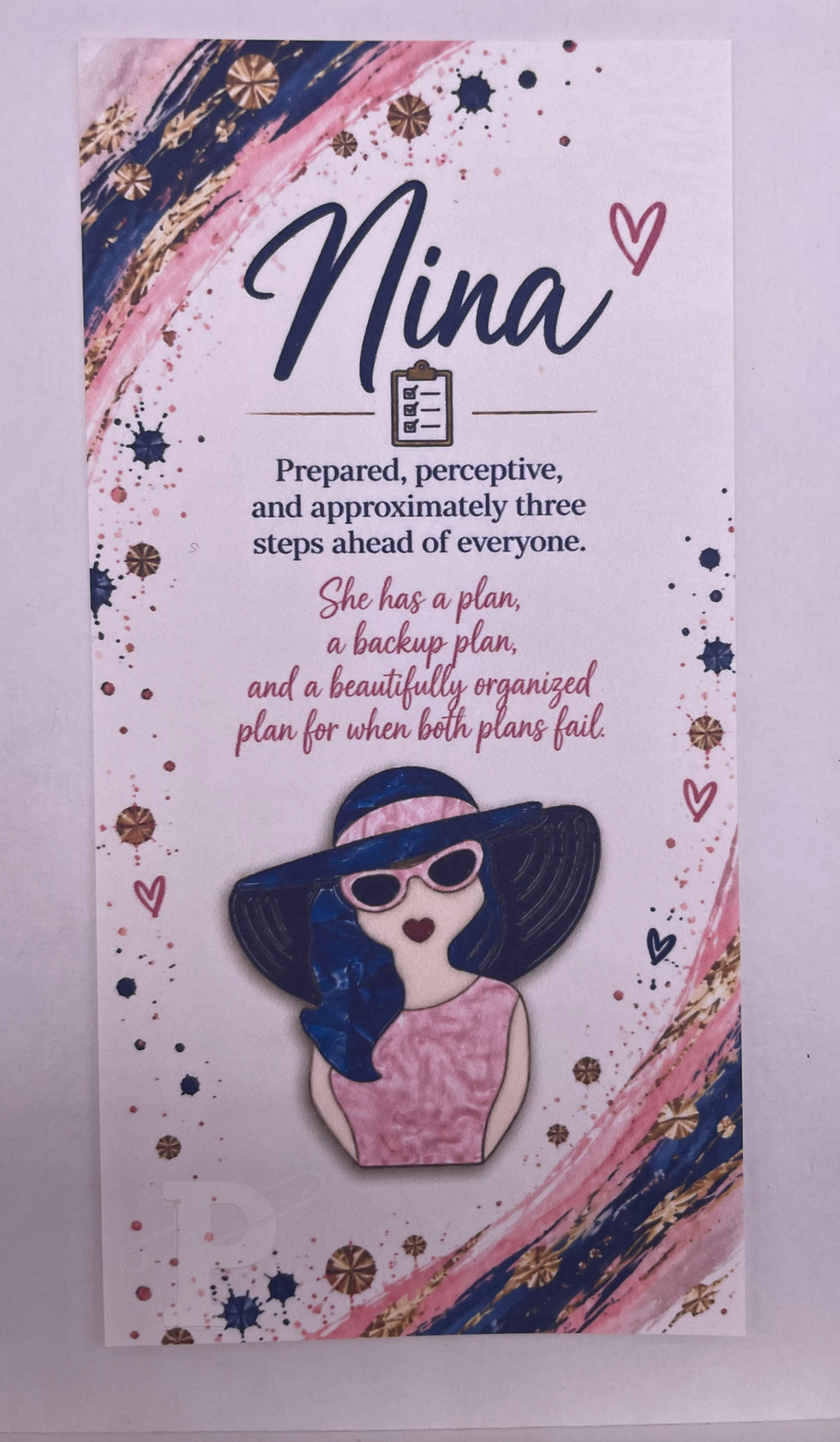 Thumbnail: Nina character bookmark with woman brooch