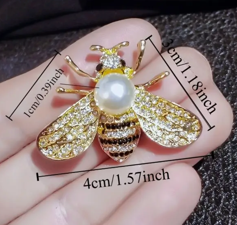 Thumbnail: rhinestone bee brooch