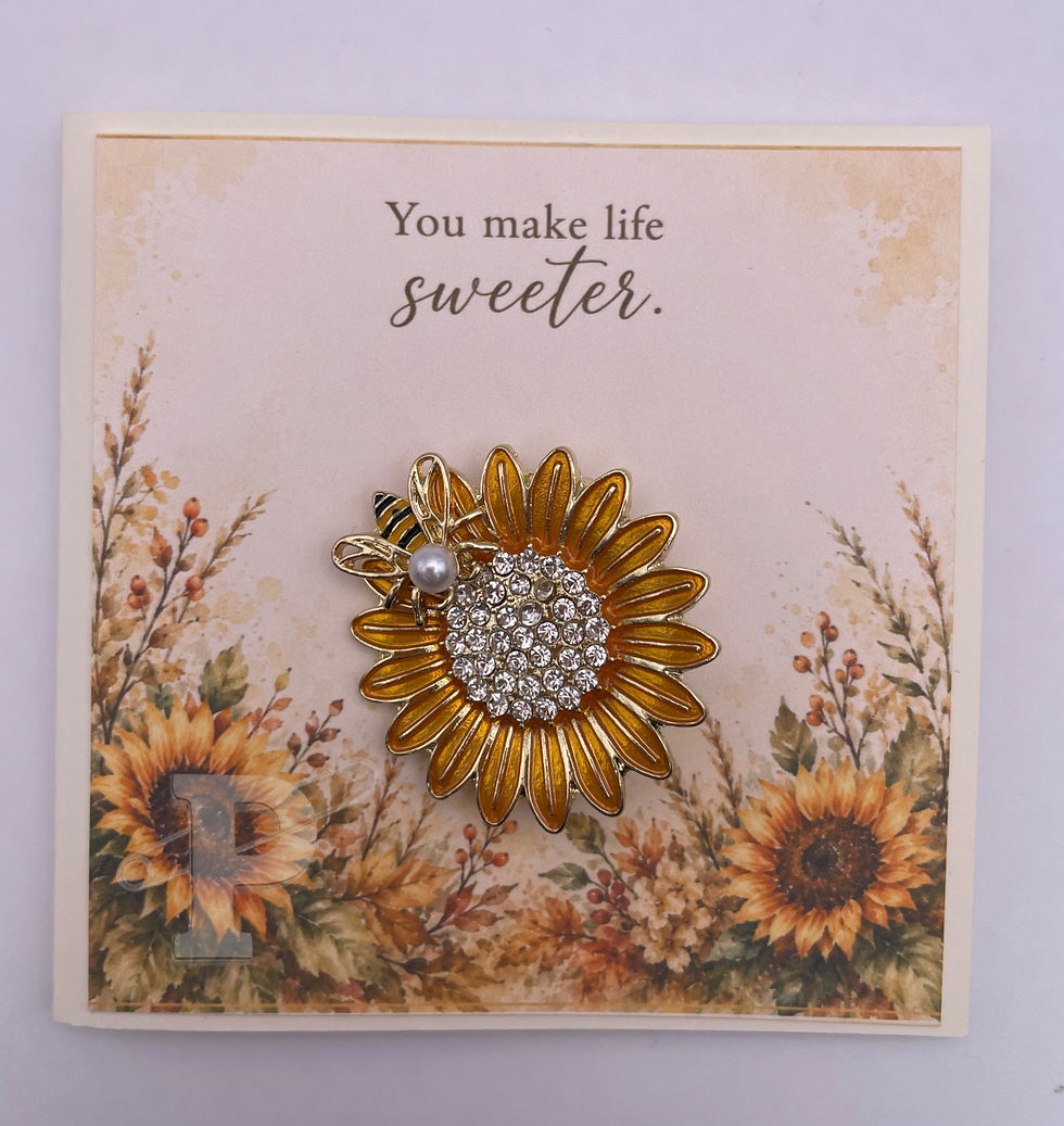 Sunflower mini greeting card featuring the sentiment, "You make life sweeter."