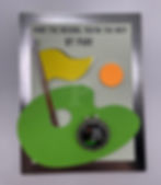 Greeting card with ‘Fore the record, you’re the best by par’ text, featuring a magnetic golf ball marker and hat clip