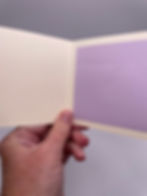 Blank interior of Signature Collection mini greeting card with coordinating purple writing panel.