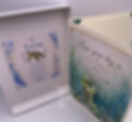 Gift-boxed turtle brooch greeting card displayed with the included Turtle Symbol Meaning Card inside the keepsake gift box.