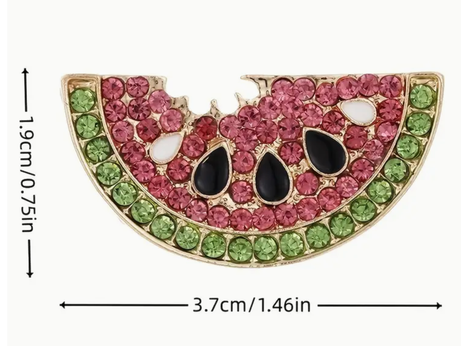 Thumbnail: Rhinestone watermelon slice brooch