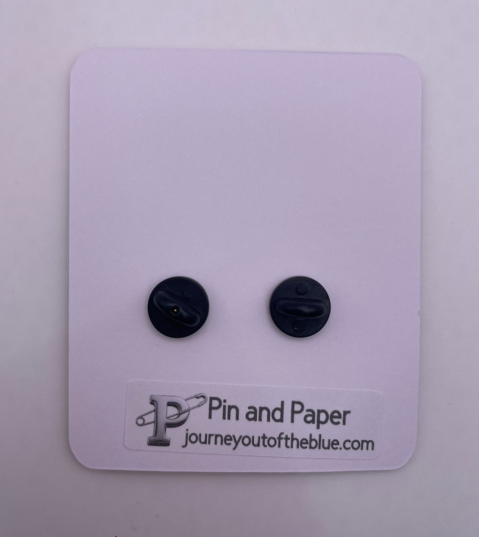 Thumbnail: Back of Pin & Paper enamel pin card with secure rubber clutch backing