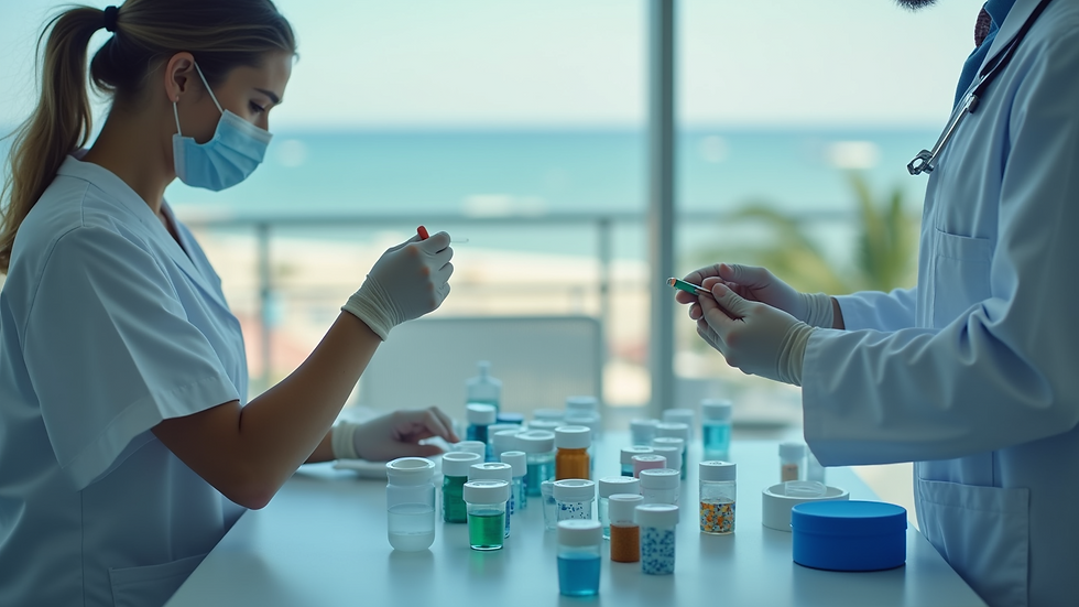 Close-up view of medication being prepared in a clinical setting