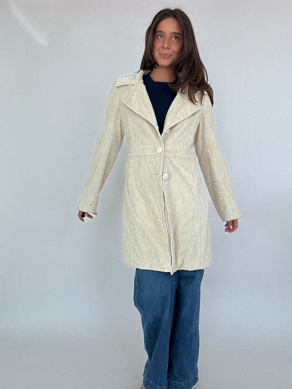 Thumbnail: Beige Zebra Print Coat