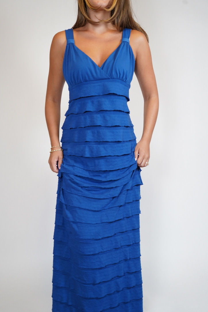Thumbnail: Blue Ruffled Maxi Dress